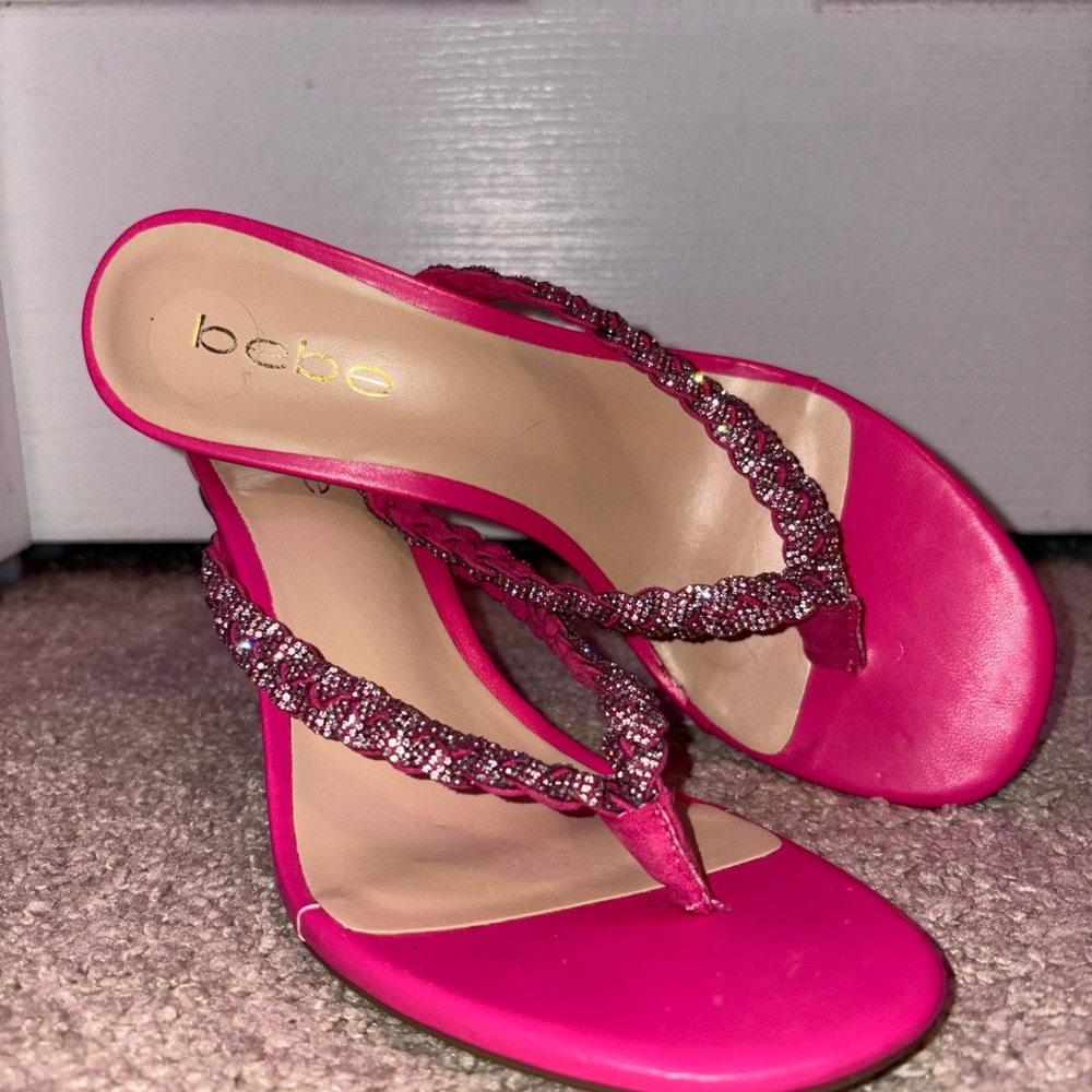 Bebe Fuchsia Embellished Sandals